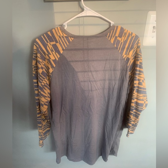 LuLaRoe Gray and Yellow Randy Top - Picture 2 of 4
